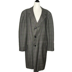 Devon Twist Women's Wool Plaid Button Down Trench Jacket